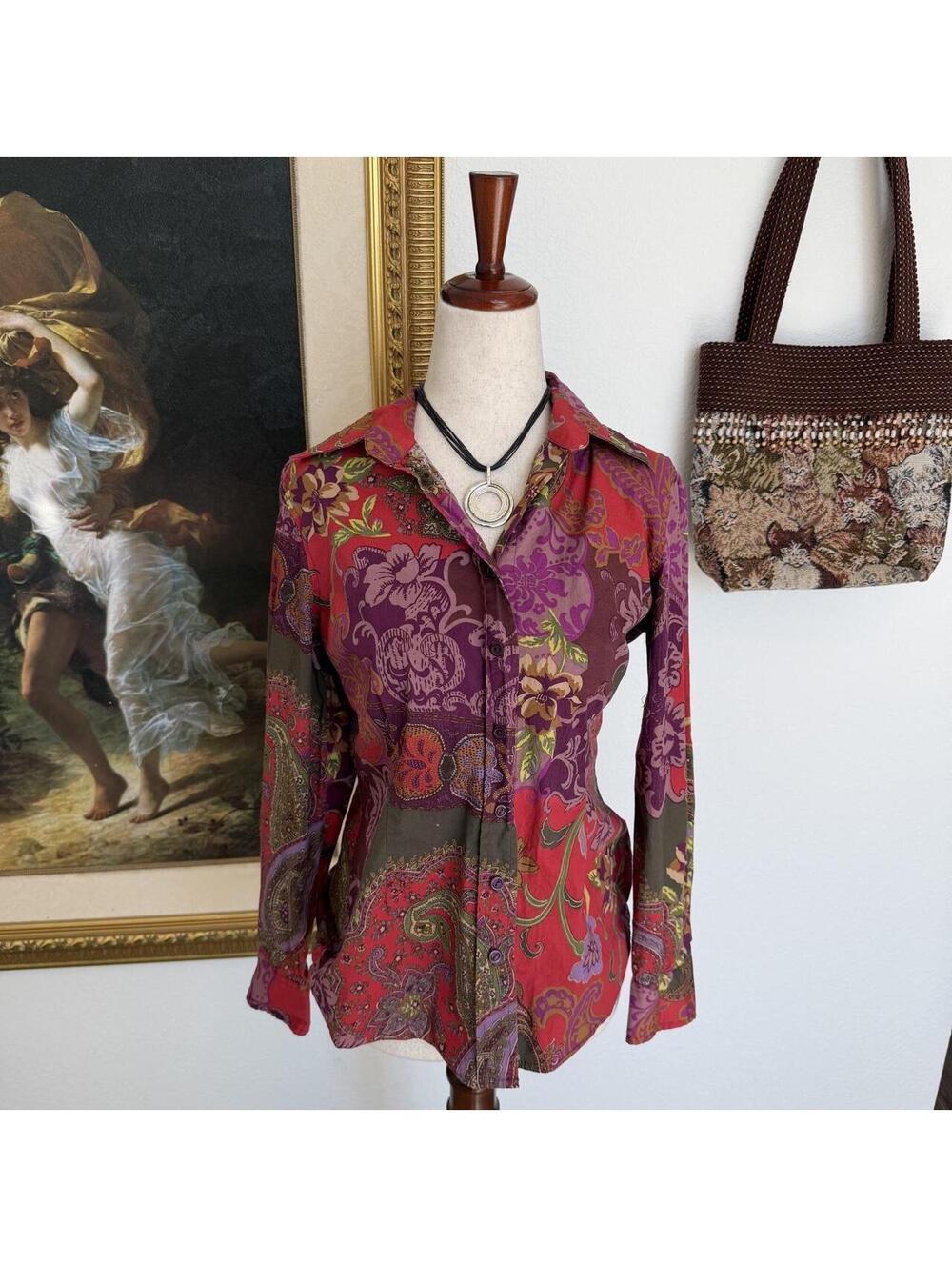 Boho Paisley Autumn Button Up
